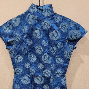 Vintage late 1940s\1950s Authentic CheongSam (Chinese gown)-embroidered fabric